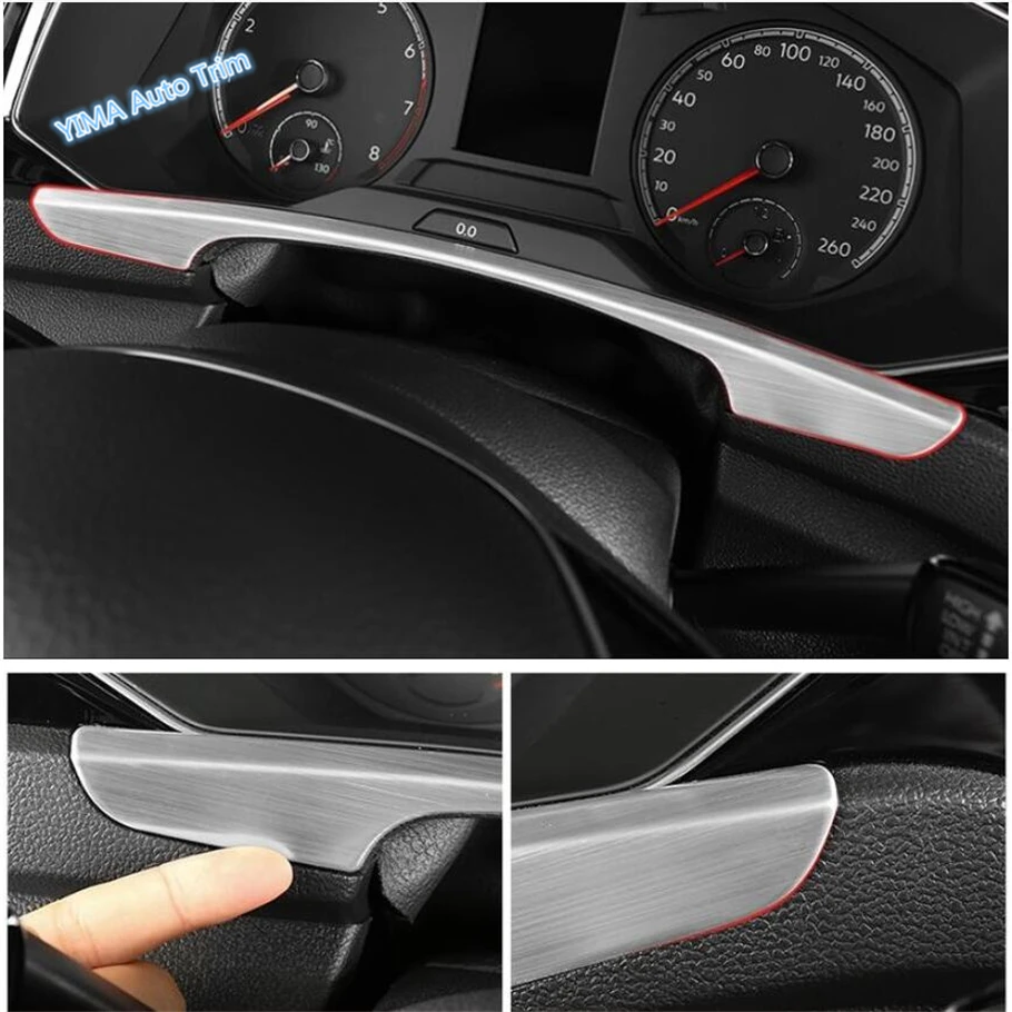 

Lapetus Dashboard Instrument Panel Trim Cover Car Styling Accessories Fit For Volkswagen T-Roc T Roc 2018 2019 / Stainless Steel