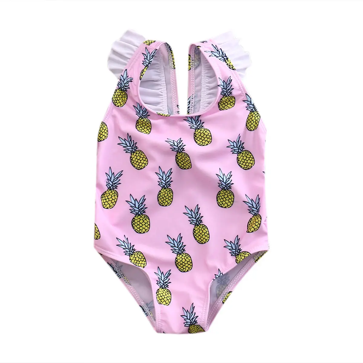 

2018 New Pineapple Print Lace Side Bow Tie One Piece Swimming Suit Toddler Baby Girls Kids Swimsuit Bathing Swimwear Beachwear