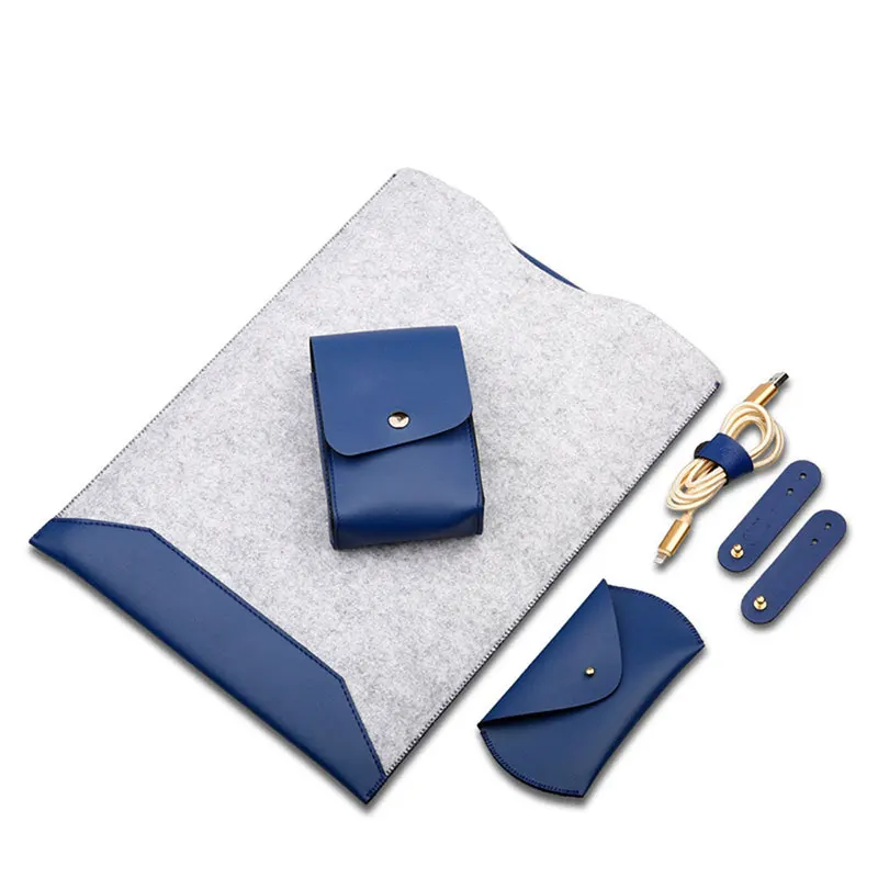 4 in 1 Felt Laptop Sleeve Case Bag For Apple Macbook Air Pro Retina 12 13 15 inch Universal Notebook Case Cover for Lenovo Dell (7)