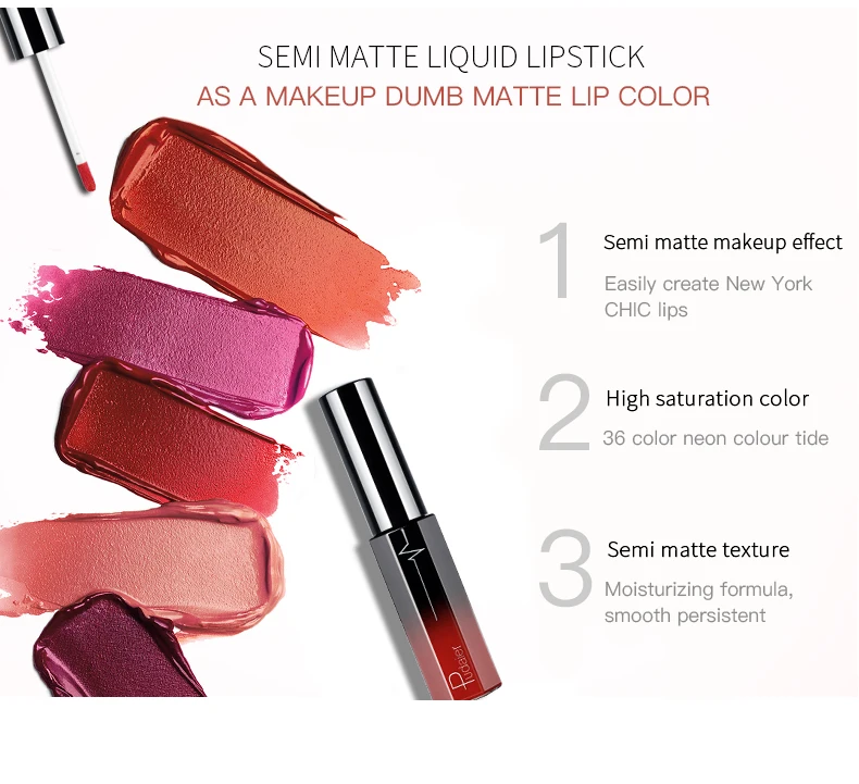 Pudaier Матовая жидкая помада rouge a levre Matte longue tenue maquillage Водонепроницаемый увлажняющий стойкий блеск для губ