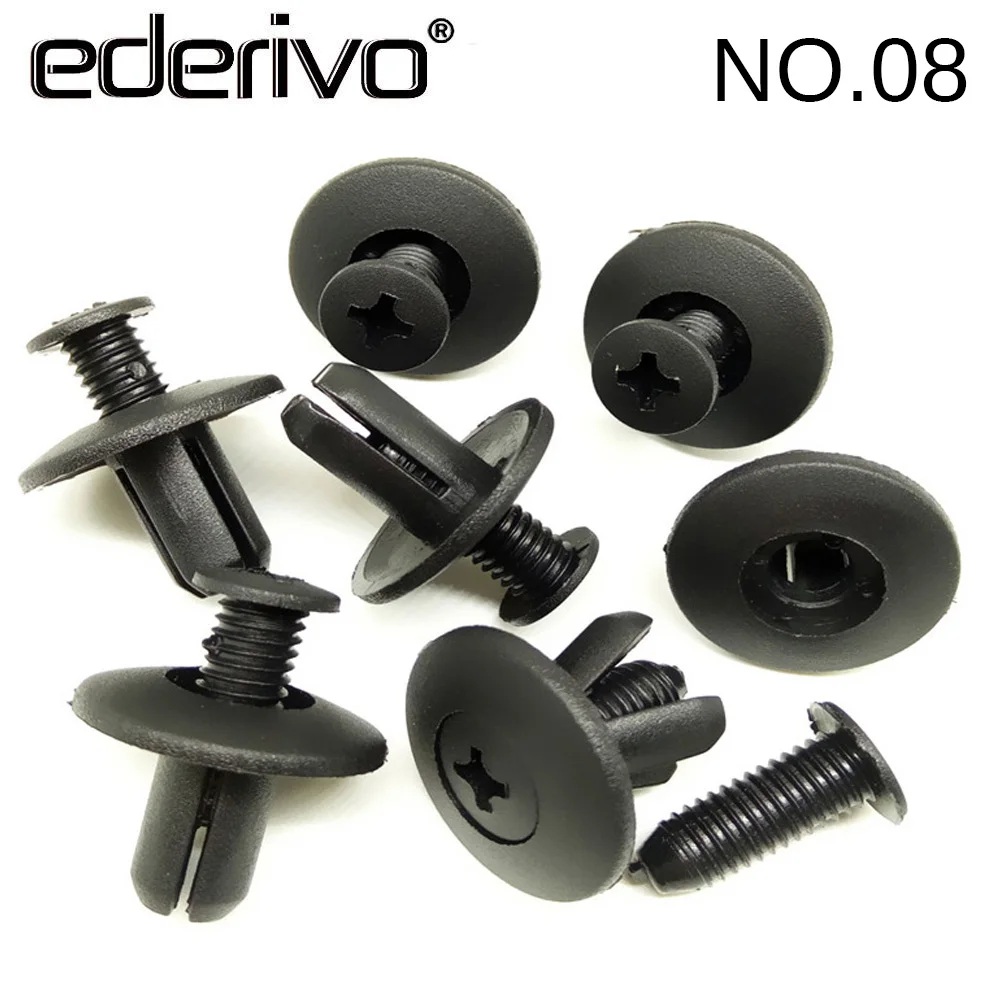 Ederivo 8mm Interior Plate buckle Screw Rivet Fastener Nylon Universal Type Auto Car Mudguard