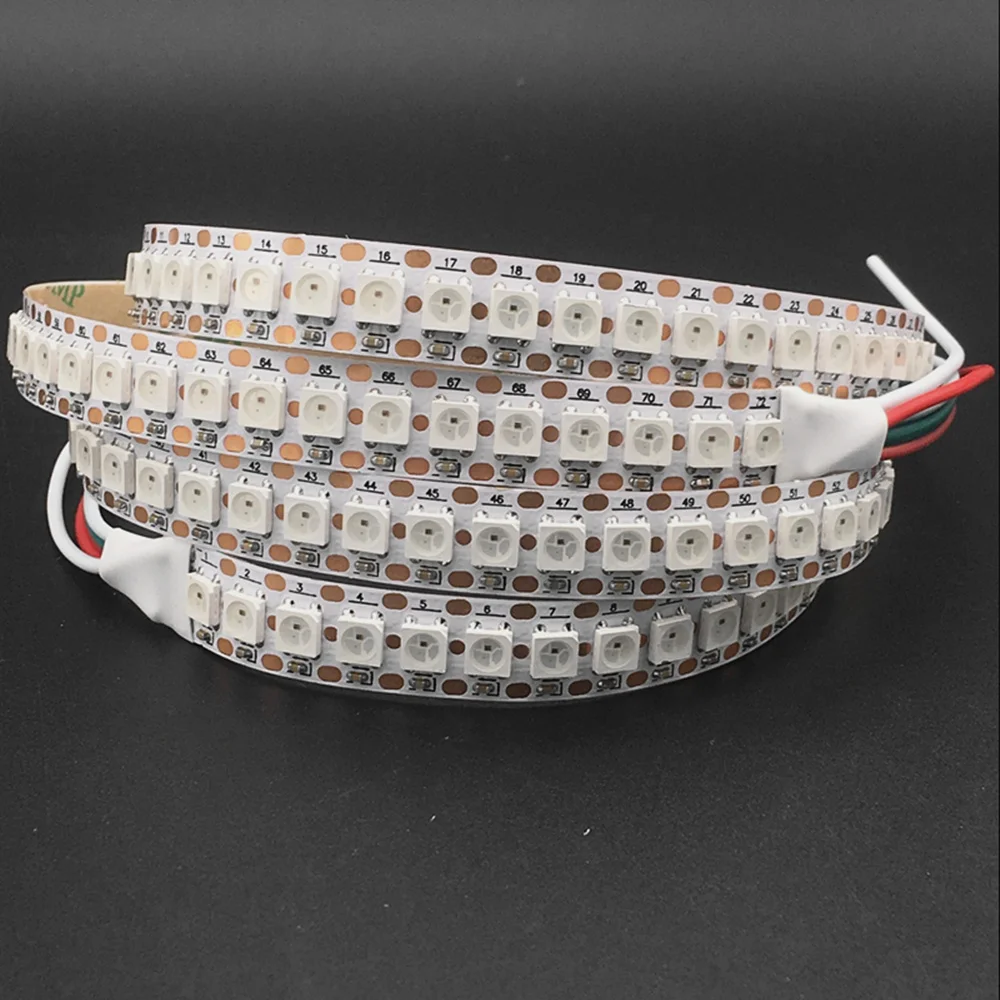 Светодиодная лента 144 пикселей 1 м LED s WS2812B 2812 WS Chip WS2811 IC Digital 5050 SMD RGB DC5V|Светодиодные