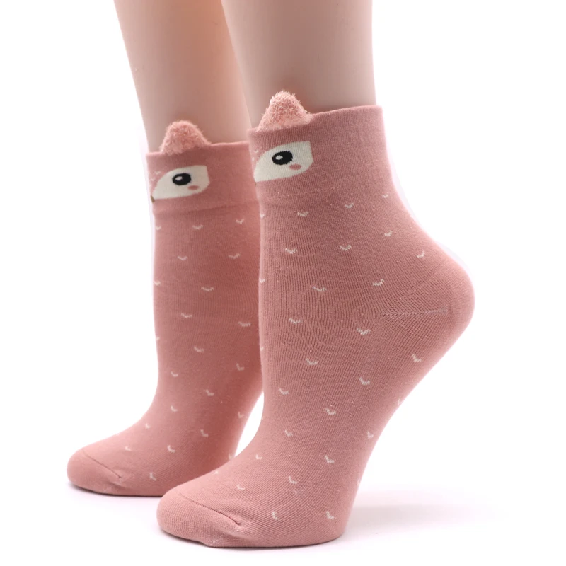 Милые женские хлопковые носки с животными, женские носки, забавные носки Meias, осенне-зимние теплые носки для женщин и девочек, Sokken Calcetines Mujer