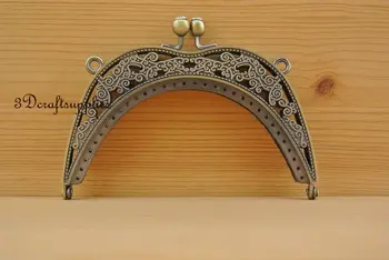 

4 1/2 inch x 2 1/2 inch anti bronze brush Apple shape Alloying purse frame Y69