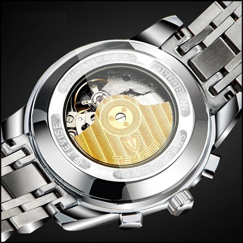 TEVISE мужские часы бренд личности мужские часы водонепроницаемые Модные автоматические часы Дата полые механические наручные часы