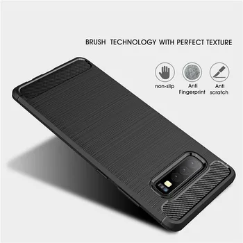 

10PCS Carbon Fiber Protective TPU Silicone Cover For Samsung Galaxy S10 5G S10E S9 Plus S8 S7 S6 Edge Note 10 Pro 9 8 Phone Case