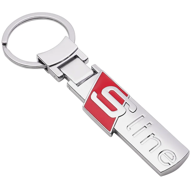 

Liste&Luke New 3D Car Logo Key Chain Double Sided Alloy Metal Keyring For Audi Sline Keychain Accessories