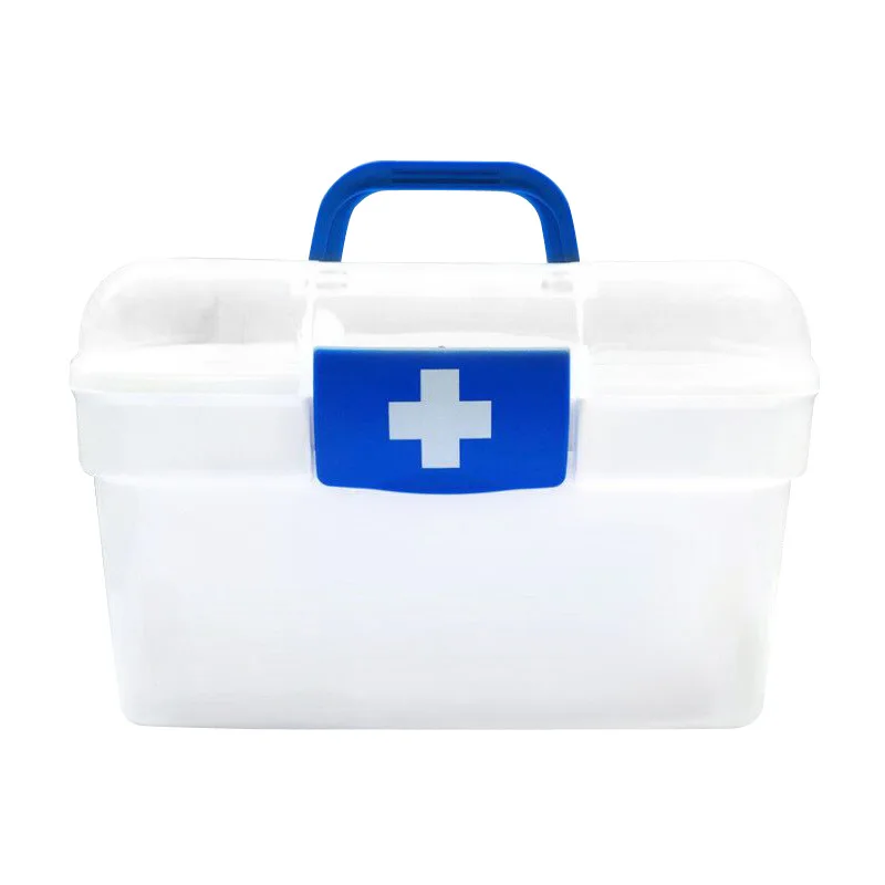 

NEW Plastic 2 Layers Home Medicine Chest First Aid Kit Holder Storage Box Emergency Kits Security Safety