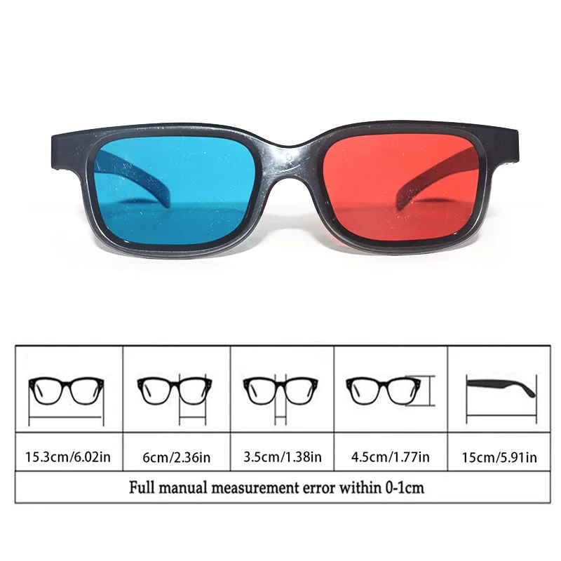 Universal Black Frame Red Blue Cyan Anaglyph 3D Glasses 0.2mm For LED Projector Movie Game DVD 3d glasses