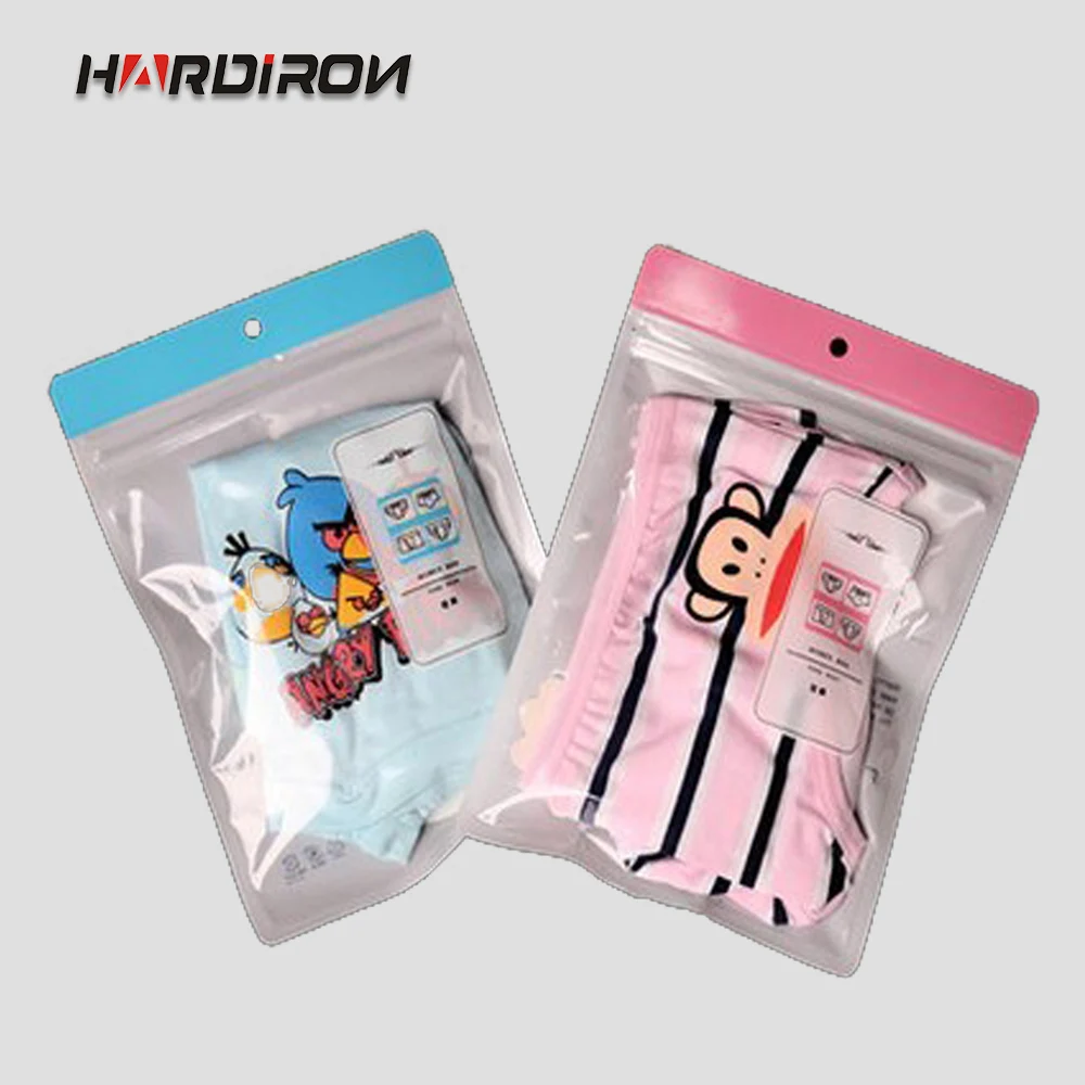 Zip lock front clear plastic underwear packaging bags 1 piece of both