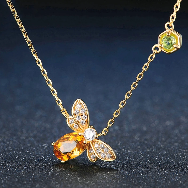 Silikolove 1 шт. очаровательное модное ожерелье с микро-инкрустацией пчелы женское золотое ожерелье с подвеской в виде животного популярное Ювелирное Украшение