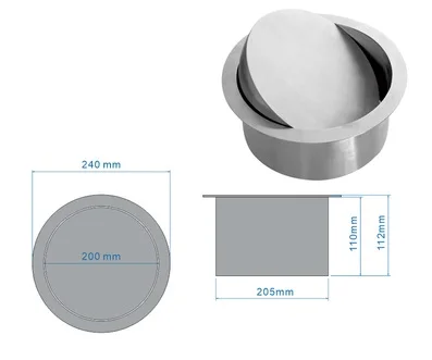 Встроенная Встраиваемая столешница верхняя скамейка мусорное ведро откидная крышка для кухонной гостиницы 304 нержавеющая сталь - Цвет: Round 240cm