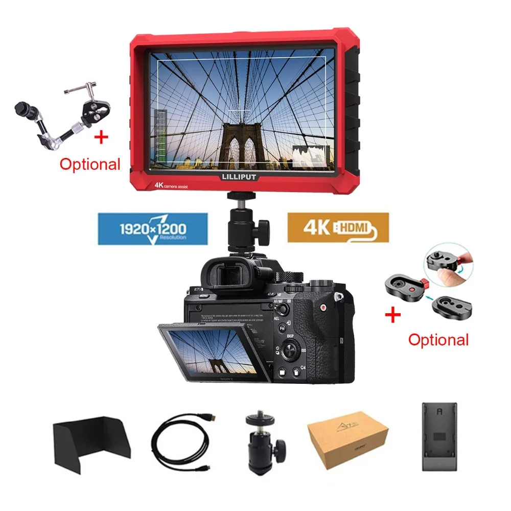 Lilliput A7S 7 Inch Utra Slim IPS Full HD 1920x1200 4K HDMI On-camera Video Field Monitor for for ZHIYUN Crane 2/DJI RONIN S Lilliput A7S 7 Inch Utra Slim IPS Full HD 1920x1200 4K HDMI On-camera Video Field Monitor for for ZHIYUN Crane 2/DJI RONIN S
