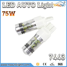 Оптовая 12 В 24 В 75 Вт привело автомобиль лампы t20 7443 w21/5 Вт cree led чипы авто светодиодные лампы для автомобилей привело стоп-сигнал свет