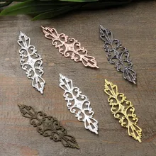 15x57 мм Винтаж филигрань плоским цветок Обертывания ссылки Европейский Талисманы BU Яо волос Интимные аксессуары DIY Выводы multi-Цвет покрытием