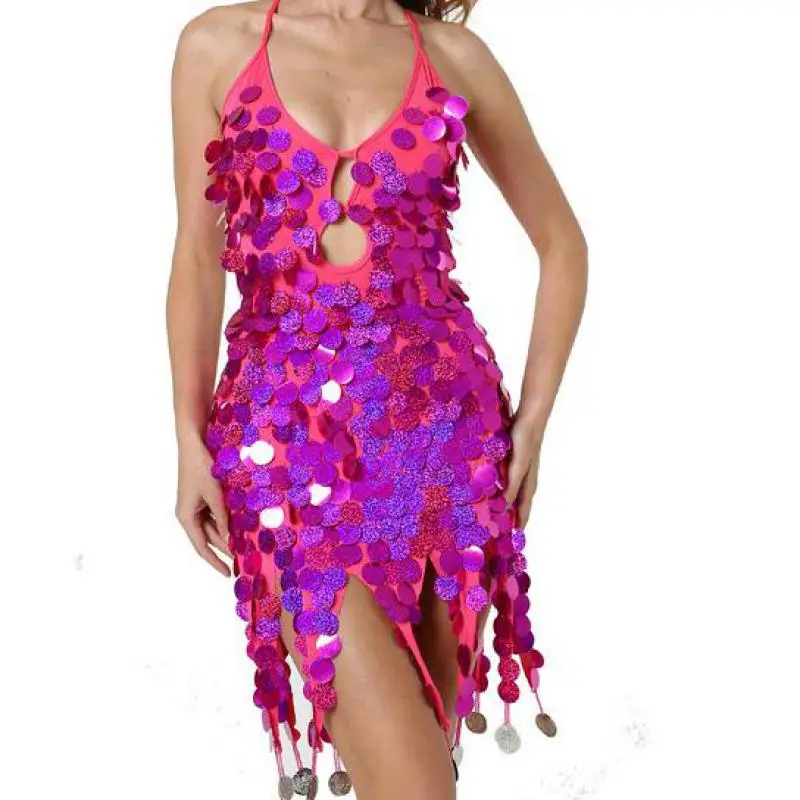 

European American Asian Women Girls Salsa Samba Rumba Tango Latin Dance Dress Modern Tassel Sequin Dancing Clothes Costume