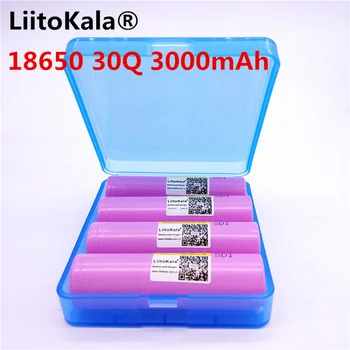 

4 LiitoKala 100% original INR 18650 30Q INR18650 batteries 3.7V 3000 mAh lithium ion rechargeable battery