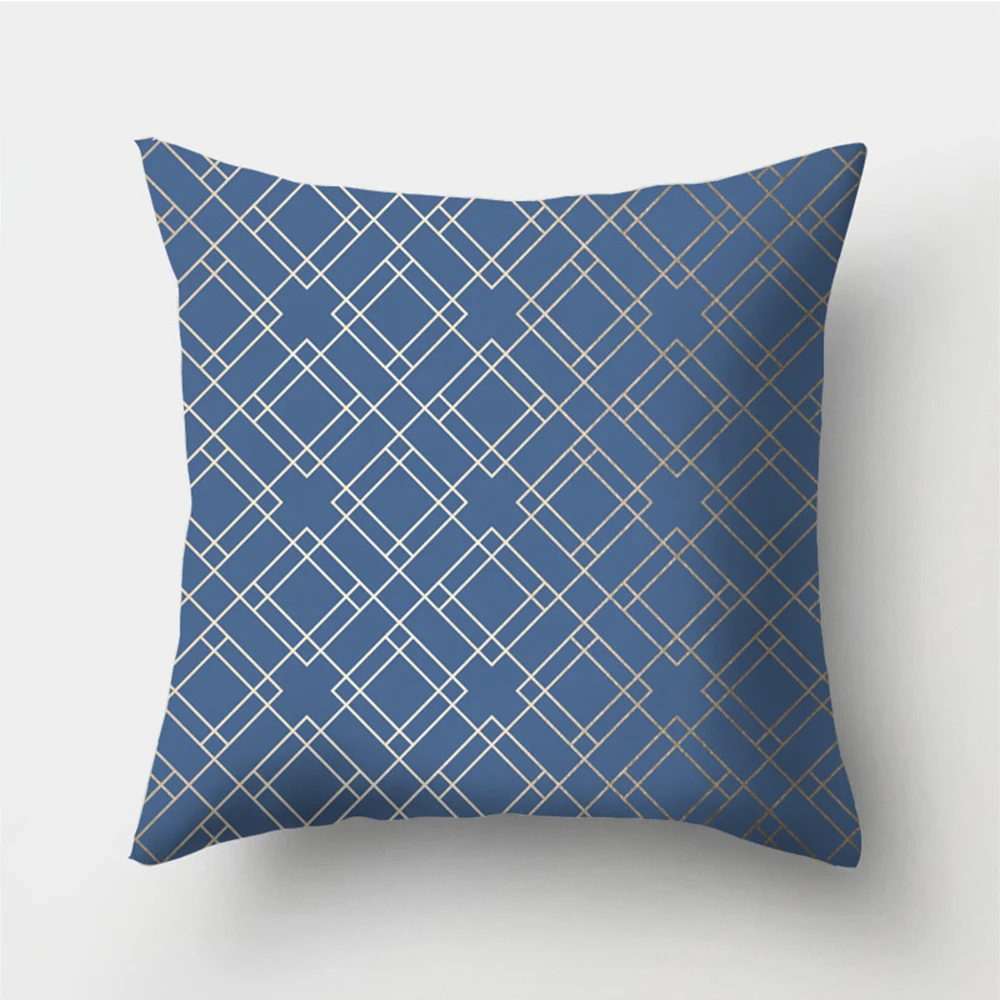 

1pcs 44*44cm Soft Throw Pillows High Quality Luxury Brand Simple Cushion Home Decoration Blue Moisture Proof Sofa Throw Pillows