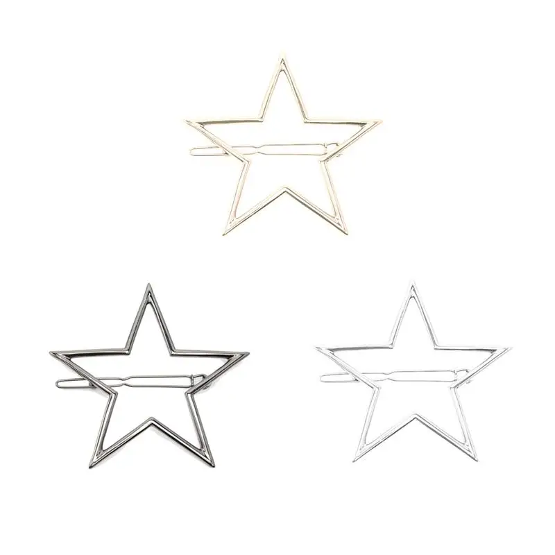 

3Pcs Fashion Women Hair Clips for Girls Women Headwear Simple Hollow Star Ponytail Hairpins Wedding Bridesmaids Bridal Ornament