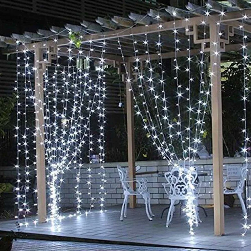 

3x1/4x2/3x3m 300 LED Icicle fairy String Lights Christmas led Wedding Party Fairy Lights garland Outdoor Curtain Garden Decor