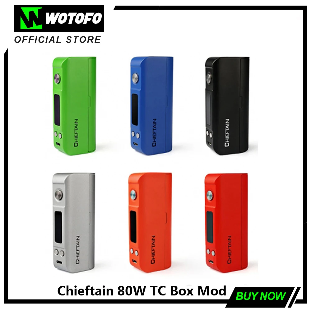 100% Оригинальные Wotofo Chieftain 80 Вт TC поле Mod алюминиевый сплав 510 нитки один 18650 батарея