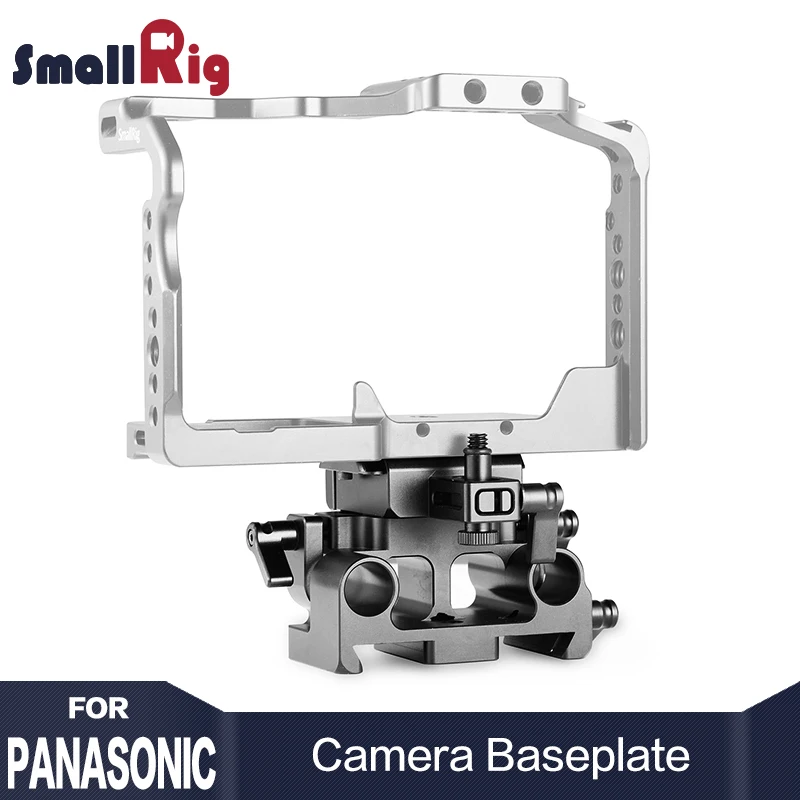 cheap SmallRig Quick Release Baseplate Kit for Panasonic Lumix GH5 GH5S SamllRig Cage 2049 With Arri dovetail groove 15mm Rail Clamp