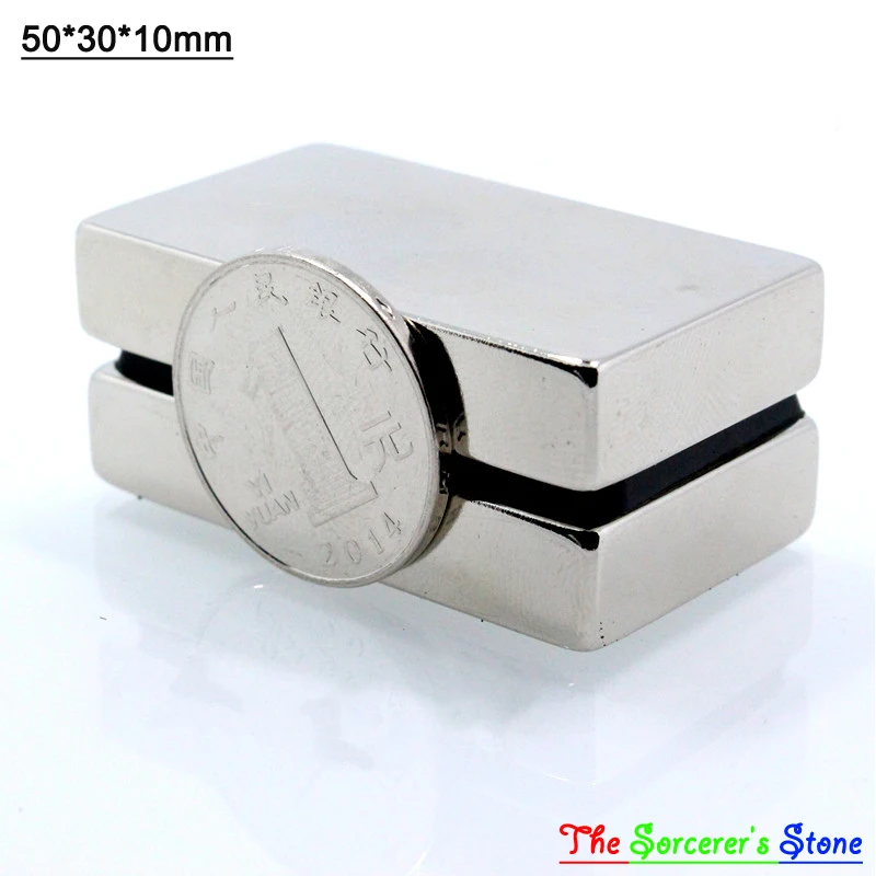 

5pcs Super Strong 50x30x10mm Rare Earth Neodymium Block Magnet Free Shipping