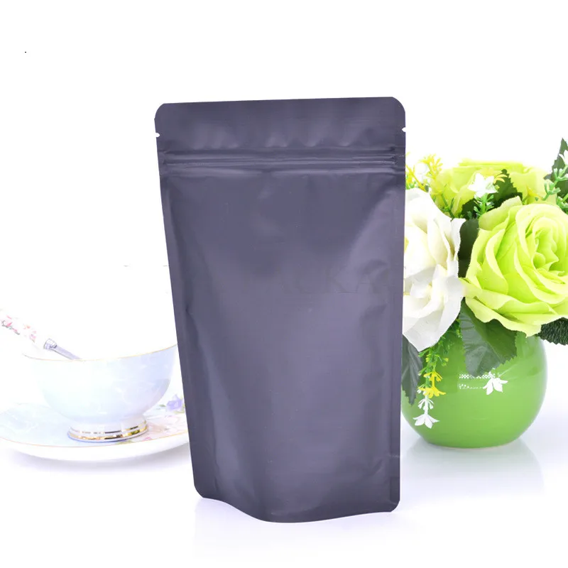 50 шт. черный матовый окна прозрачные самонесущей ziplock мешок закуски мешки для упаковки