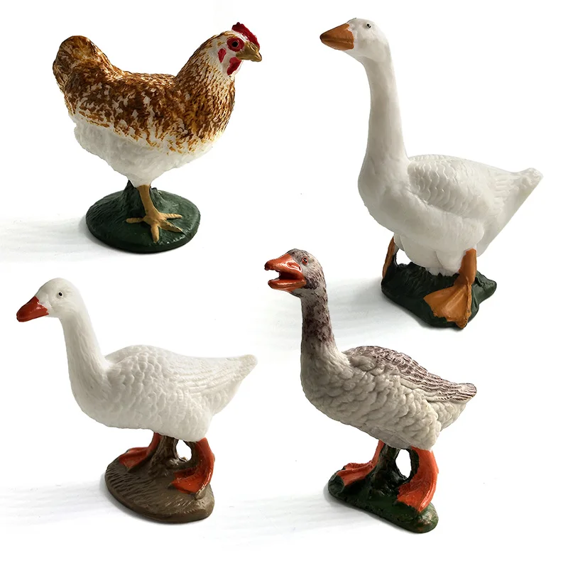 Swan Rooster Chicken Duck Goose Hen Figurines Farm Animal Model Home Decor Miniature Fairy Garden Accessories