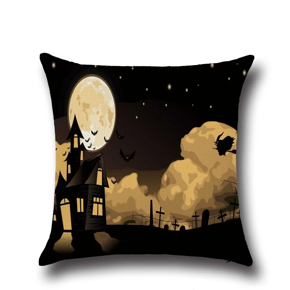 45*45Cm Kussensloop Nieuwe Halloween Pompoen Serie Kussenslopen Home Decor Kussen Kussensloop PP48