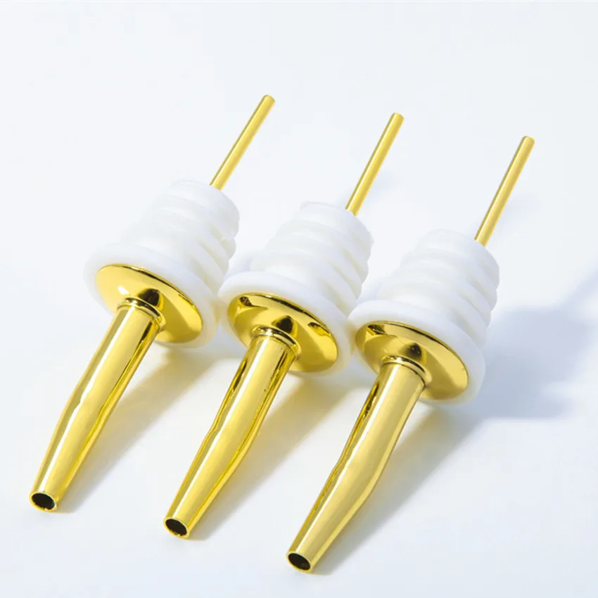 Gold color stainless steel bottle caps liquor spirit pourer free flow