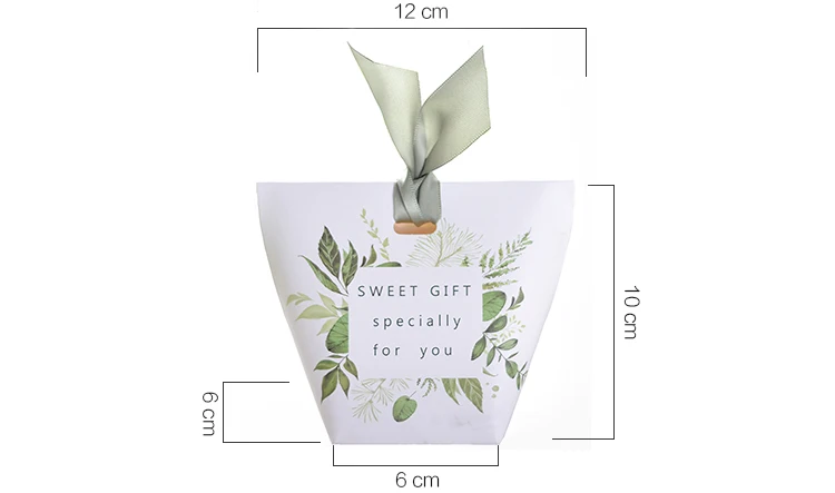 Новая европейская коробка для конфет с зелеными листьями дерева, свадебные сувениры и Подарочная коробка, бумажные пакеты, свадебные украшения, поставки, коробки для сахара