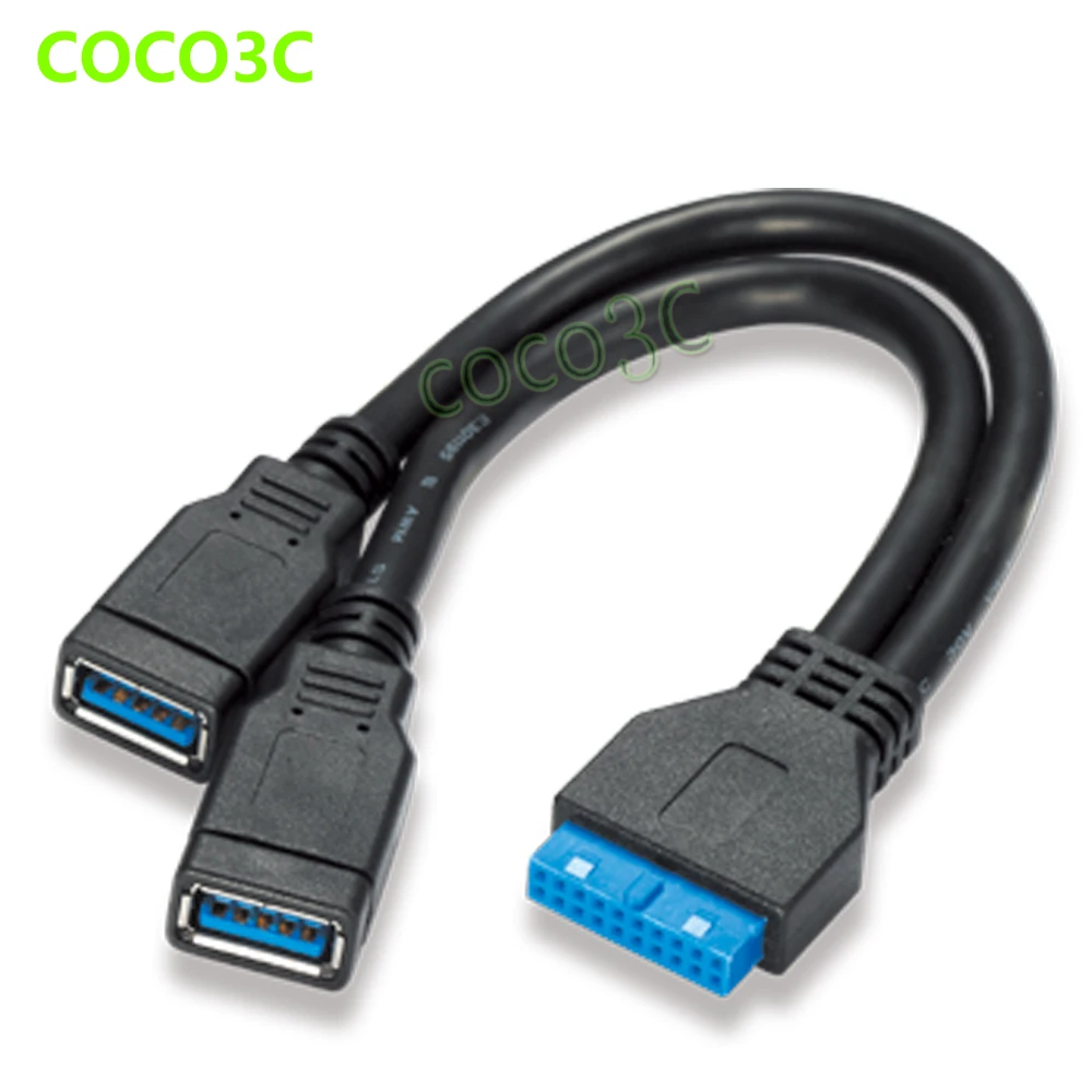 

19pin female header to USB 3.0 A Female port Cable 20Pin to USB3.0 Splitter Cable with Panel Screw Hole