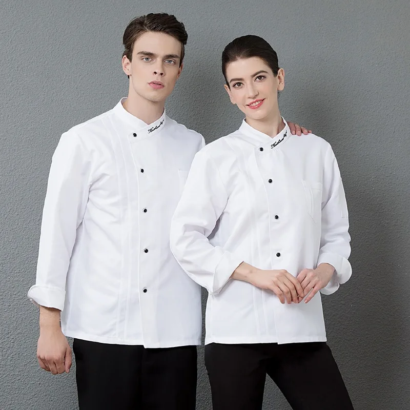 

Long Sleeves Kitchen Chef Clothes Baking Pastry Restaurant Hotel Women Men Work Clothes Plus Size Cook Uniform Jacket Wear H2033