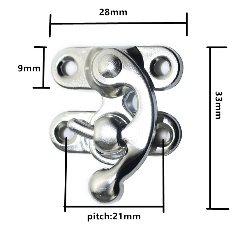 Silver Sewing Bag Iron Clasp Closure Box Chest Suitcase Case Vintage Toggle Latch Buckles 28*33mm 40Sets | Обустройство дома