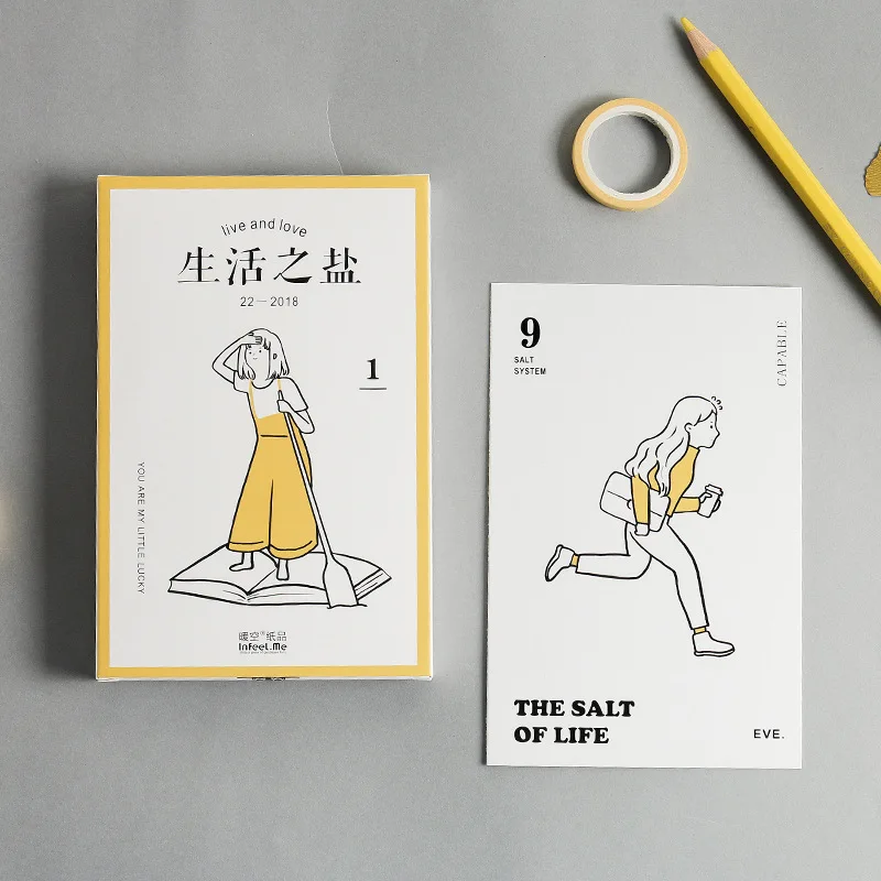 

30 Sheets/Set Novelty The Salt Of Life Postcard/Greeting Card/Message Card/Birthday Letter Envelope Gift Card