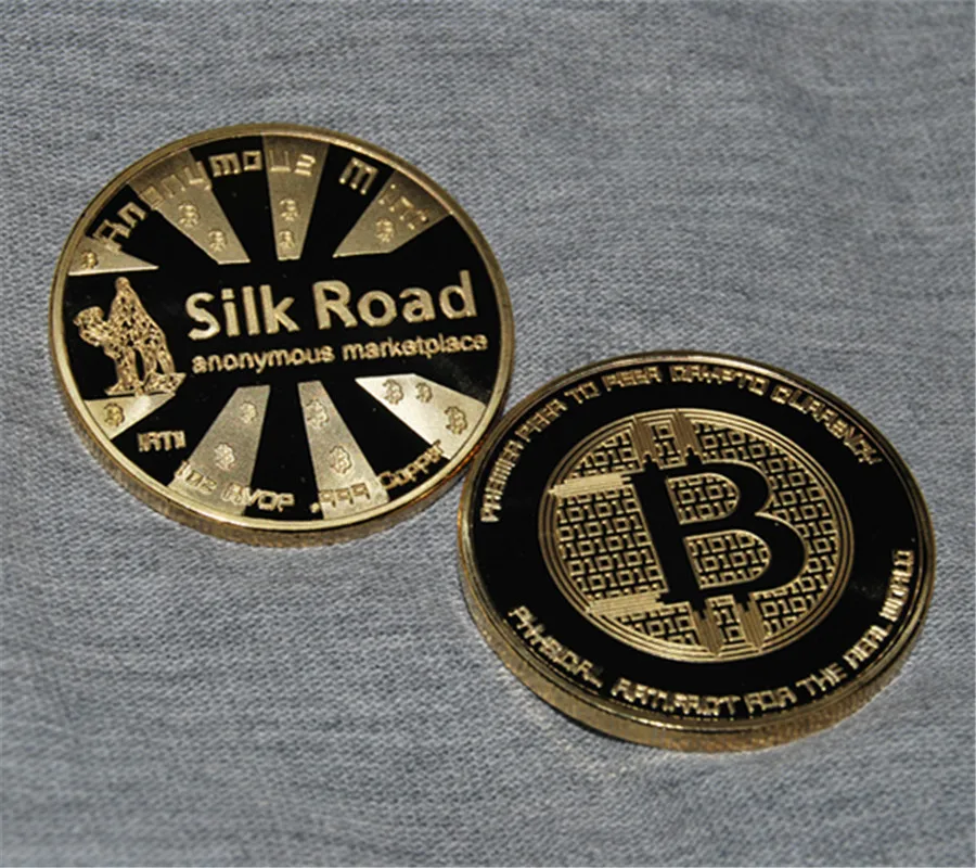 Gold Brick Bitcoin Commemorative Collectors Gift Coin Bit Coin Art Collectio VA