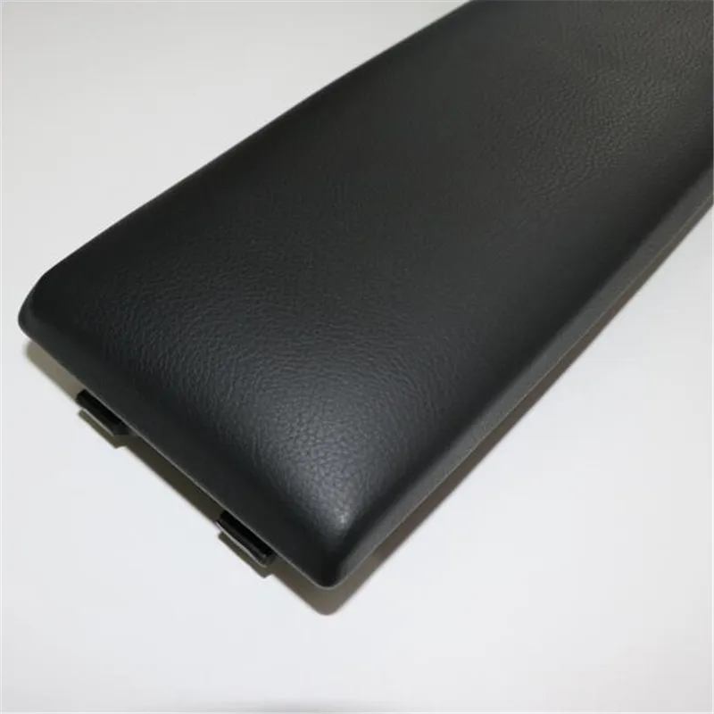 Black Leather Center Console Armrest Cover Lid (9)