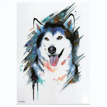 

Waterproof Temporary Tattoo Sticker White Wolf Samll Arm Sleeve Tattoo Hawk Fox Animal Full Flower Tatoo Body Art Tattoo