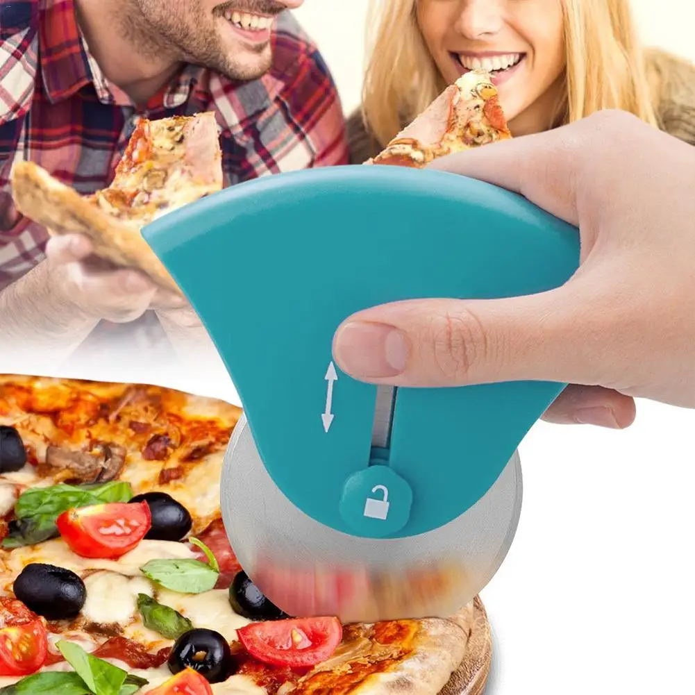 

Stainless Steel Pizza Wheel Cutter Multipurpose Super Easy To Clean Pizza Roller Cutter Kitchen Gadget With Protective Guard