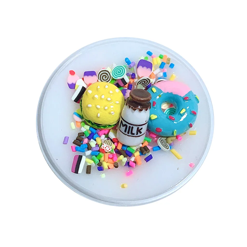 Уникальный DIY Burger Char молочная слизь торт ко дню рождения слизь дети рельеф стресс мягкая игрушка Ароматизированная подвеска грязь снятие
