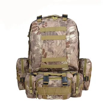 

Military Tactical Backpack 55L with Built-up 3 MOLLE Bags Rucksacks 3 Day Assault Pack Bug Out Bag for Hunting Travelling