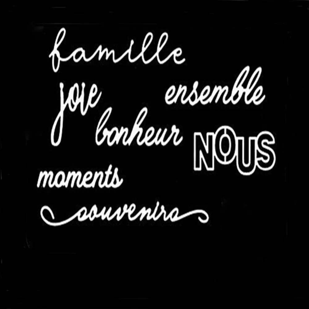 

7Pcs/set French Words Metal Cutting Dies For Scrapbooking Paper Cards DIY New