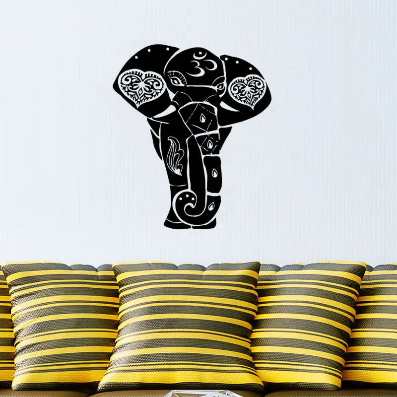 

Removable Vinyl Indian Elephant Wall Sticker Ganesha Pattern Wall Decals Art Home DecorBedroom Decorative Wall Mural Y-511