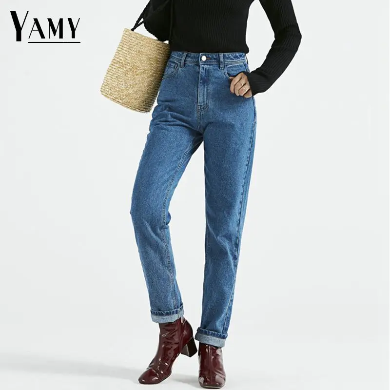 Beste Vintage Dames Hoge Taille Jeans Vrouw Zwarte Potlood Casual Denim Broek Lichtblauw Jeans Mom Boyfriend Jeans voor Vrouwen