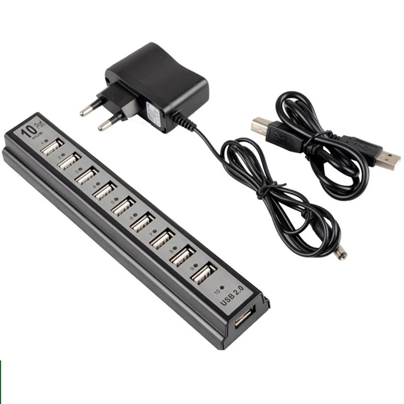 10 портов USB 2 0 HUB с питанием переменного тока периферийные устройства для