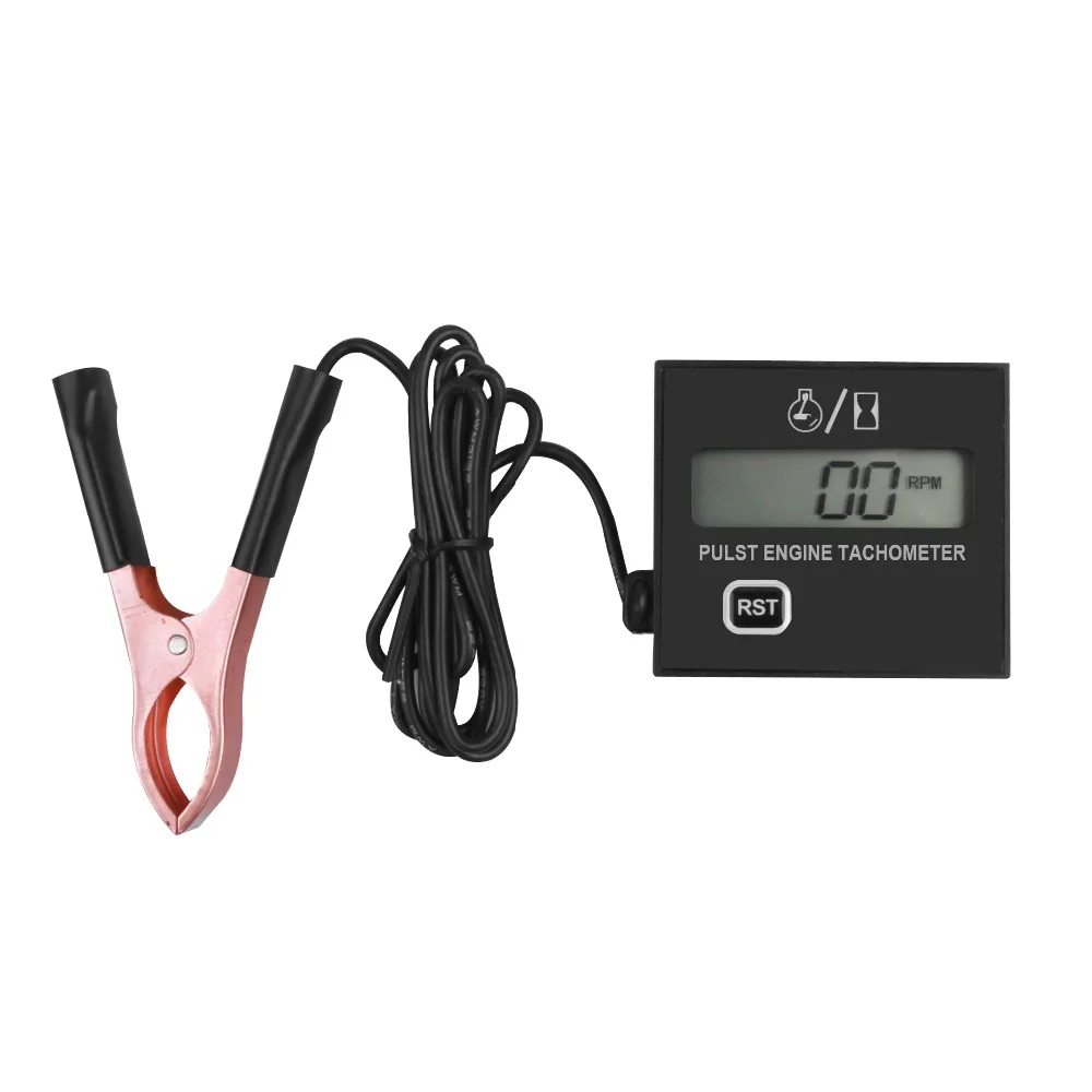 

Easy use digital display gasoline Engine Tach Hour Meter Gauge Inductive Speedometer Car Stroke tachometer motorcycle lawn mower