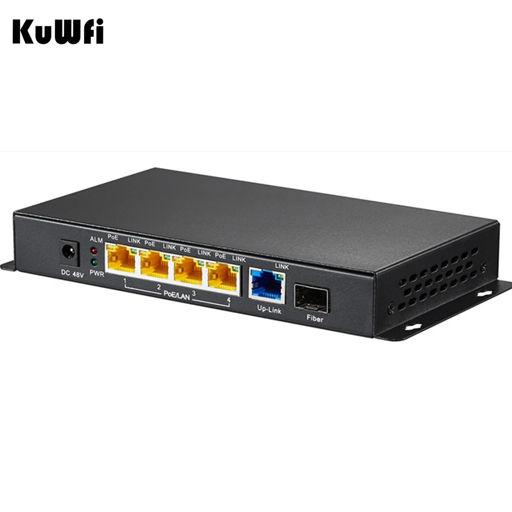 

5 Ports 10/100/1000M Gigabit 48V PoE Switch with Gigabit SFP Fiber Injector for for Wireless Access Point/IP Camera/ IP Phone