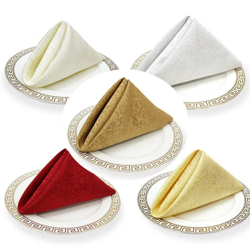

Special for High-end hotel Supplies Colorful Polyester Fabric Table Napkin Wedding Party Napkins Multi-use Cloth 50x50cm