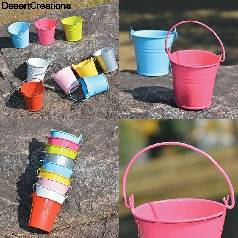 Flower Metal Hanging Pots Garden Balcony Wall Vertical Hang Bucket Iron Holder Basket With Removable Tin Home Decor Freeshipping